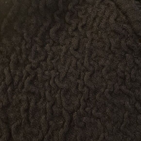 Eileen Fisher Woman Size 1X Black Textured Cotton Blend Notched Collar Cardigan. - Picture 5 of 6